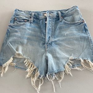Mother frayed denim shorts